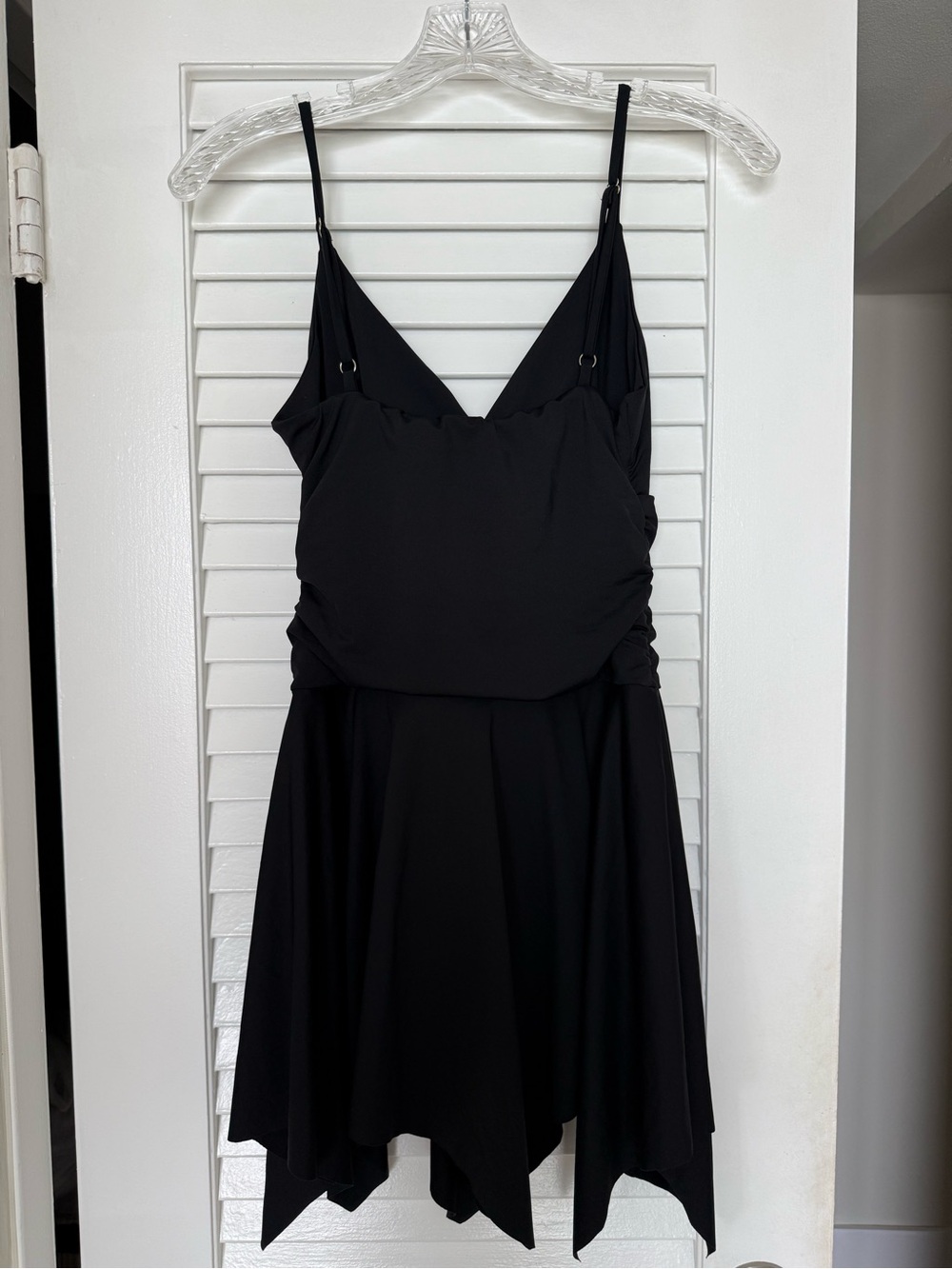 Black mini dress with built-in shorts